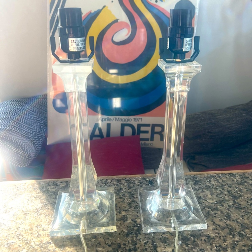 Pair of Clear table lamps
